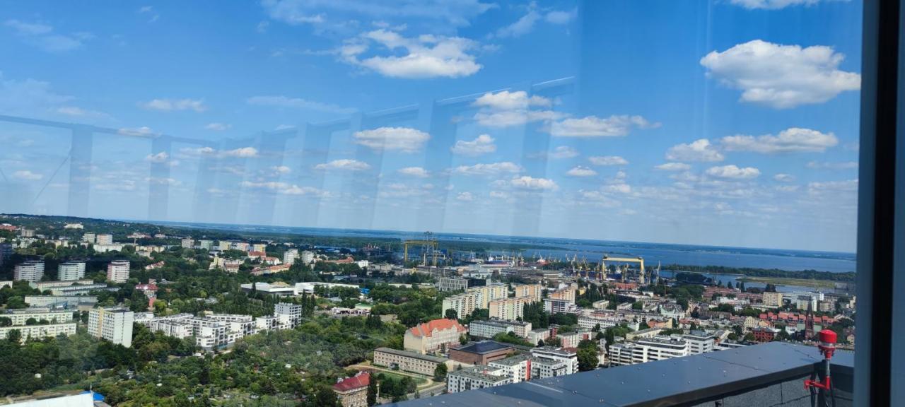 Ferienwohnung Aleda Tower, 14 Floor, Balkon Stettin Exterior foto