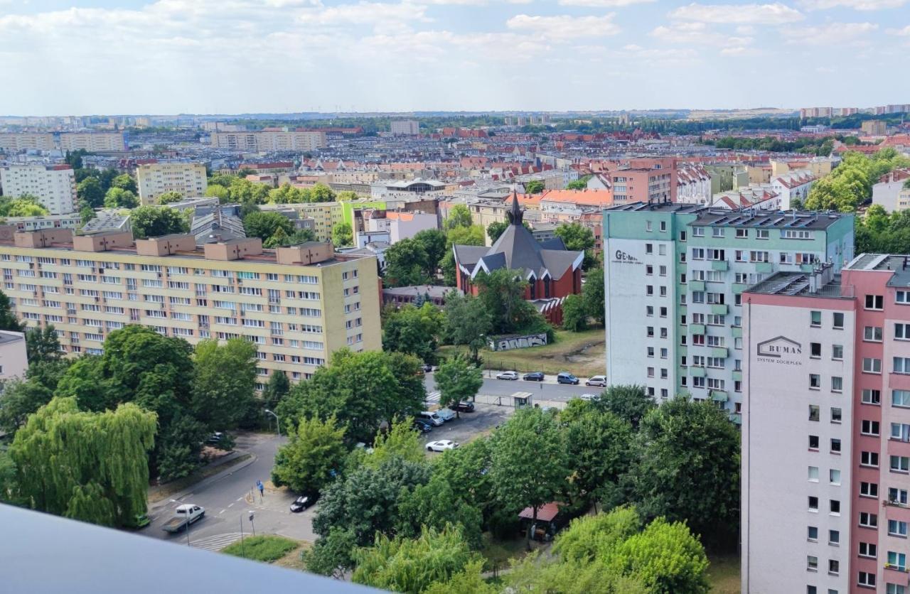Ferienwohnung Aleda Tower, 14 Floor, Balkon Stettin Exterior foto